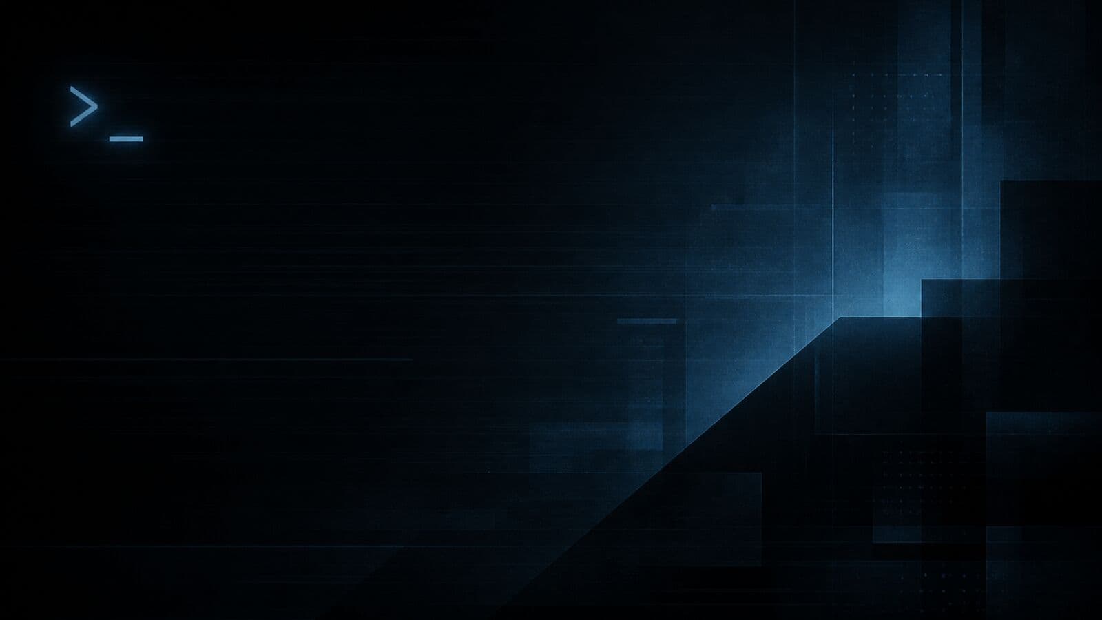 Abstract dark cover suggesting a terminal interface