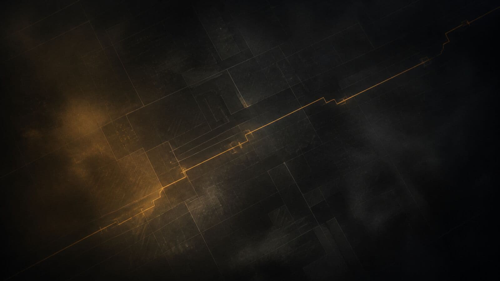 Abstract dark cover with amber tactical accents
